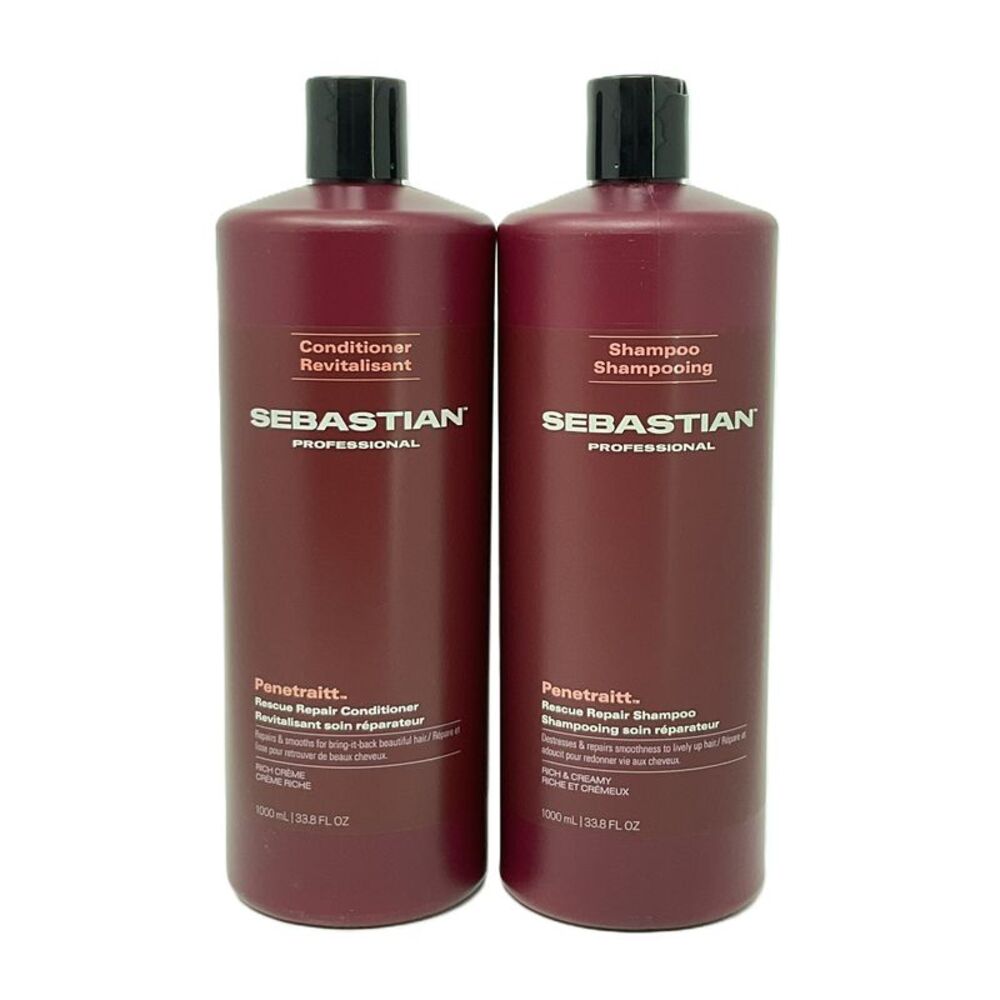 Sebastian Penetraitt Rescue Repair Shampoo & Conditioner 33.8oz Liter Set Fresh